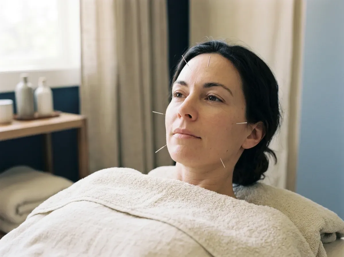 Calm during facial acupuncture NYC