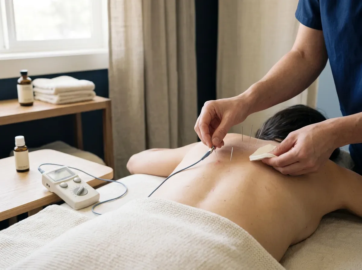 End of an electro-acupuncture session